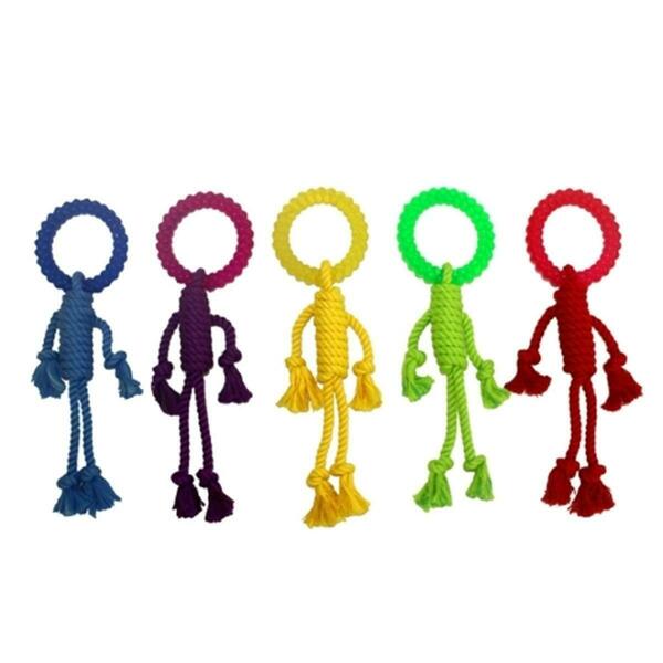 Multipet 12 in. Nuts for Knots Rope Man with Tpr Head Toys, Assorted 784369291900